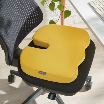 Ergo Cozy Leitz желтая ортопедическая подушка на стул + ножницы