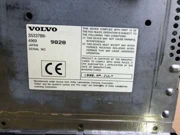 RÁDIO CD VOLVO S40 V40 S70 850 V70 SC-900 KÓD