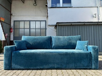 GRUBY SZTRUKS sofa kanapa 3 osobowa f. spania wybór koloru na sprężynach
