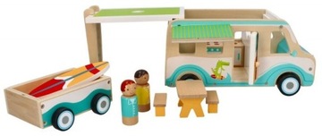 ADAM TOYS ДЕРЕВЯННЫЙ АВТОКЕМПЕР С ПРИЦЕПОМ 3+