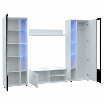 Навесной шкаф, Комод RTV, Шкаф-витрина, Гардероб Cube XL, Дуб