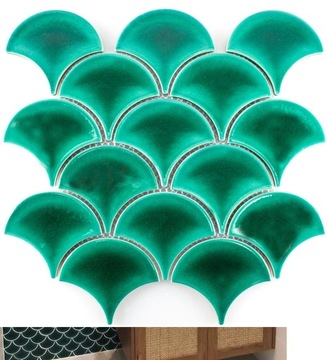 mozaika ceramiczna ZIELONA ŁUSKA EMERALD ICE CRACK