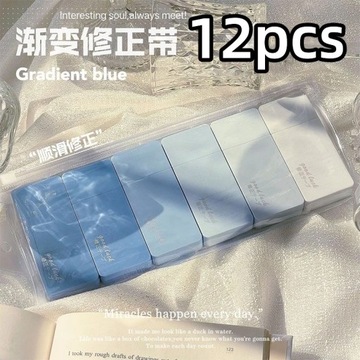 6/12/24pcs/Set Gradient Blue Correction Tape Correction Band White Out