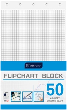 Blok Papier do Flipchartów w Kratkę na Spotkania do Firmy Biura 50 kartek