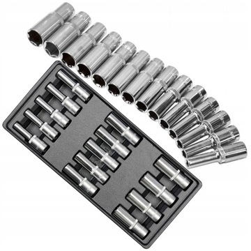 ВСТАВКА YATO + ДЛИННЫЕ НАСАДКИ 8-21ММ 1/2