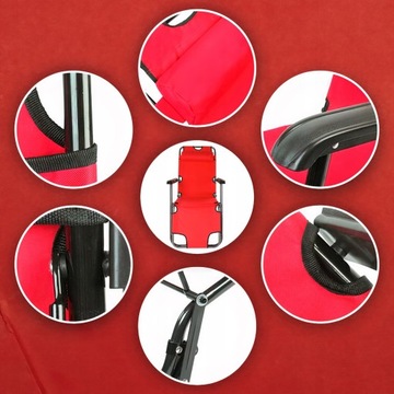 Шезлонг Viceberg, красный пластик