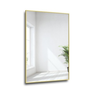 Lustro w złotej minimalistycznej ramie 100x200