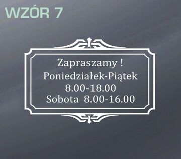 Naklejka godziny otwarcia 30x20cm różne kolory