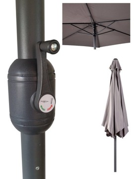Parasol Przeciwsłoneczny Ogrodowy Aluminiowy Składany Korbką Duży 300 cm