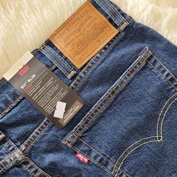 spodnie jeans LEVI'S 511 SLIM W38 L34 38x34 PREMIUM granatowe