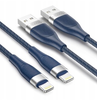 Zestaw 2 kabli do iPhone 1m RAVIAD