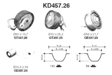 Комплект ГРМ SNR KD457.26 036198119C