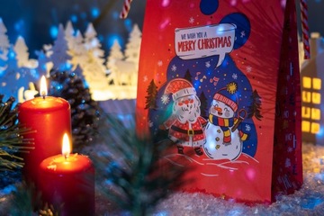 РОЖДЕСТВЕНСКИЕ подарочные блок-пакеты, по 10 штук в ПОДАРОК, бумажные пакеты