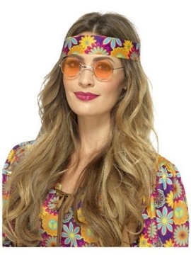 OKULARY LENONKI POMARAŃCZOWE LATA 70 HIPPIS HIPPIE