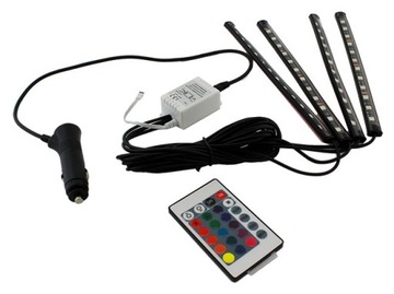 OŚWIETLENIE WNĘTRZA AUTA SAMOCHODU 48 LED RGB 12V