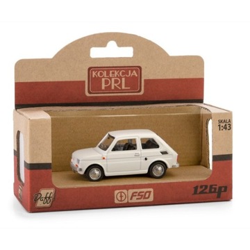 DAFFI MODEL FIAT 126P PRL BIAŁY METAL