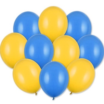 Balony urodziny City Policja żółte niebieskie 10sz