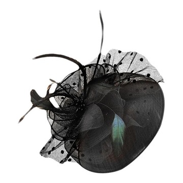 Fascinator Hair Clip Prom Cocktail dla kobiet Czarny
