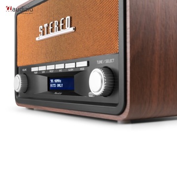 Ретро-радио-будильник DAB+ FM с батарейным питанием — 50 Вт