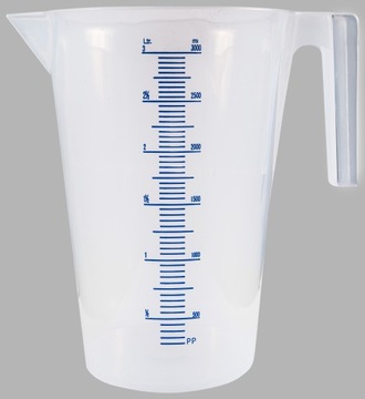 NACZYNIE POMIAROWE ZE SKALĄ 3 L DO OLEJU (PLASTIK)