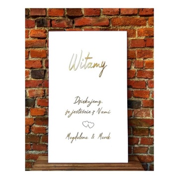 Tablica Powitalna Ślub, Witamy 100x60cm - lustro!