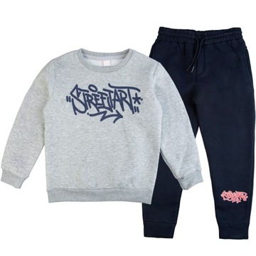 KOMPLET bluza spodnie OCIEPLANY DLA CHŁOPCA 140