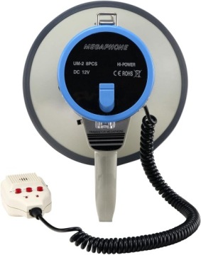 Мегафон 25 Вт RMS/80 Вт MAX), радиус действия до 1000 м, микрофон, сирена, USB/SD/AUX-MP3