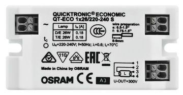 Statecznik elektroniczny do świetlówek 1 x 26W