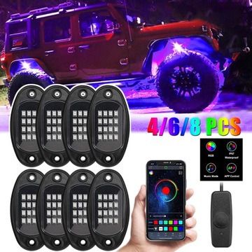 Светодиодные фонари RGB 4/6/8 в 1, освещение ходовой части автомобиля, синхронизация музыки для Jeep