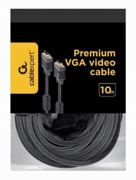 Kabel VGA D-SUB 15m/15m 10m Ferryt Gembird CC-PPVGA-10M-B