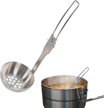 Outdoor Camping chochla do zupy, skimmer kempingowy ze stali