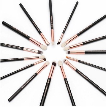 Набор из 15 кистей для глаз Jessup T157 Черный/Розовый