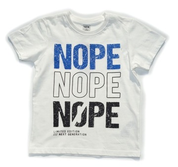 KOSZULKA CHŁOPIĘCA T-SHIRT GRAFIKA NOPE KRÓTKI RĘKAW 128
