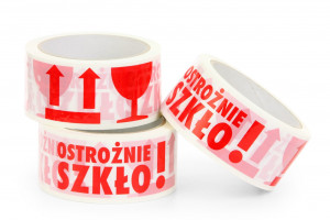 Taśma Pakowa Bezpieczeństwa OSTROŻNIE SZKŁO