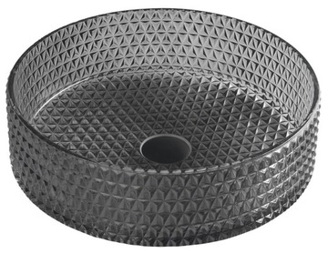 MARAGUA umywalka szklana 39,5 cm, czarna TY214