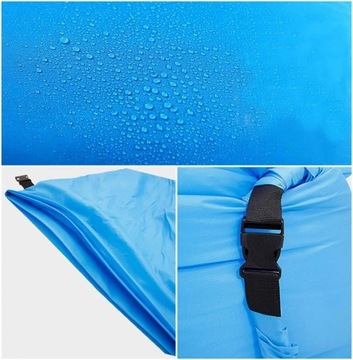 NADMUCHIWANA ROZKŁADANA SOFA LAZY BAG AIR NA PLAŻE FOTEL MATERAC LEŻAK BLUE
