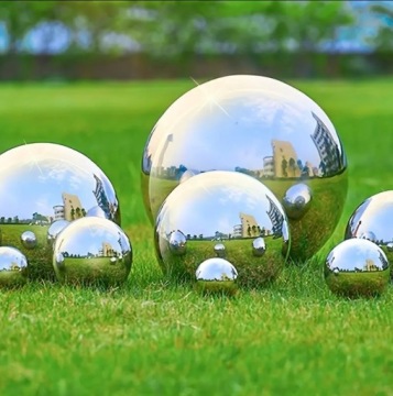 ДЕКОРАТИВНЫЕ ЗЕРКАЛЬНЫЕ ШАРЫ ИЗ НЕРЖАВЕЮЩЕЙ СТАЛИ ДЛЯ УКРАШЕНИЯ САДА 5ШТ!