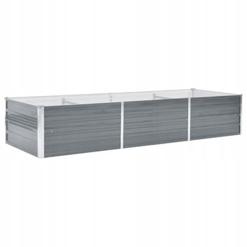 Doniczka VidaXL 240 cm x 80 x 45 cm metal odcienie szarości i srebra