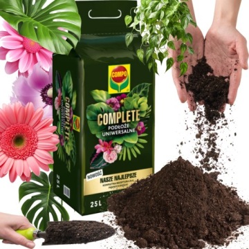 ZIEMIA DO KWIATÓW ROŚLIN PODŁOŻE UNIWERSALNE Z NAWOZEM SADZENIA COMPO 25L