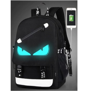 Popularny Bezpieczny Duży plecak szkolny tornister USB LED