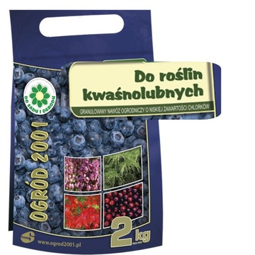 NAWÓZ DO BORÓWKI WRZOSÓW HORTENSJI ROŚLIN KWAŚNOLUBNYCH OGRÓD 2001 2KG
