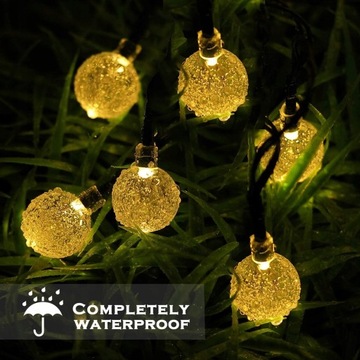 СОЛНЕЧНЫЕ ГИРЛАНДЫ САДОВЫЕ ЛАМПЫ 6М 40 LED ТЁПЛЫЕ