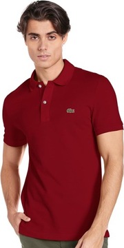 Lacoste Ph4012, Męska koszulka polo, czerwona (bordowa), XXL