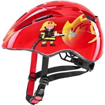 Bezpieczny Kask Rowerowy Dziecięcy UVEX KID 2 Red Fireman rozmiar 46-52cm