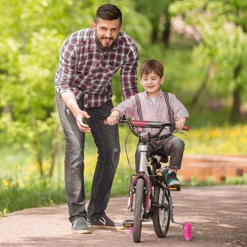 БОКОВЫЕ ПОДДЕРЖИВАЮЩИЕ КОЛЕСА ДЛЯ ВЕЛОСИПЕДА 12–20 ДЮЙМОВ, УНИВЕРСАЛЬНЫЕ С ЦВЕТНЫМИ СВЕТЯЩИМИСЯ СВЕТОДИОДАМИ