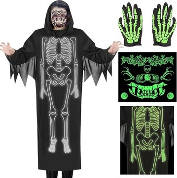KOSTIUM PRZEBRANIE STRÓJ IMPREZA HALLOWEEN SZKIELET ŚWIĘTO ZMARŁYCH DUCH