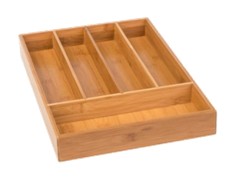BAMBUSOWY ORGANIZER WKŁAD DO SZUFLADY NA SZTUĆCE / NARZĘDZIA 36X27X4,5CM
