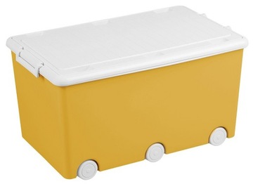Pojemnik na zabawki z pokrywą na kółkach XXL Pudło na zabawki 60l TEGA