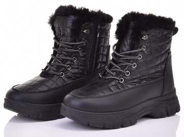КОМФОРТНАЯ ЖЕНСКАЯ ЗИМНЯЯ ОБУВЬ УТЕПЛЕННАЯ С МЕХОМ ЧЕРНАЯ