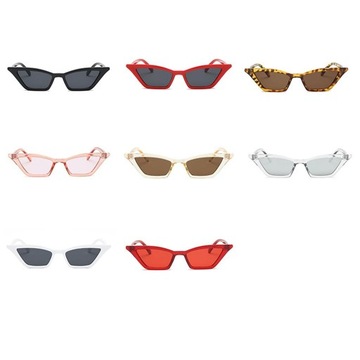 Damskie lustrzane plastikowe małe okulary przeciwsłoneczne Okulary czerwone